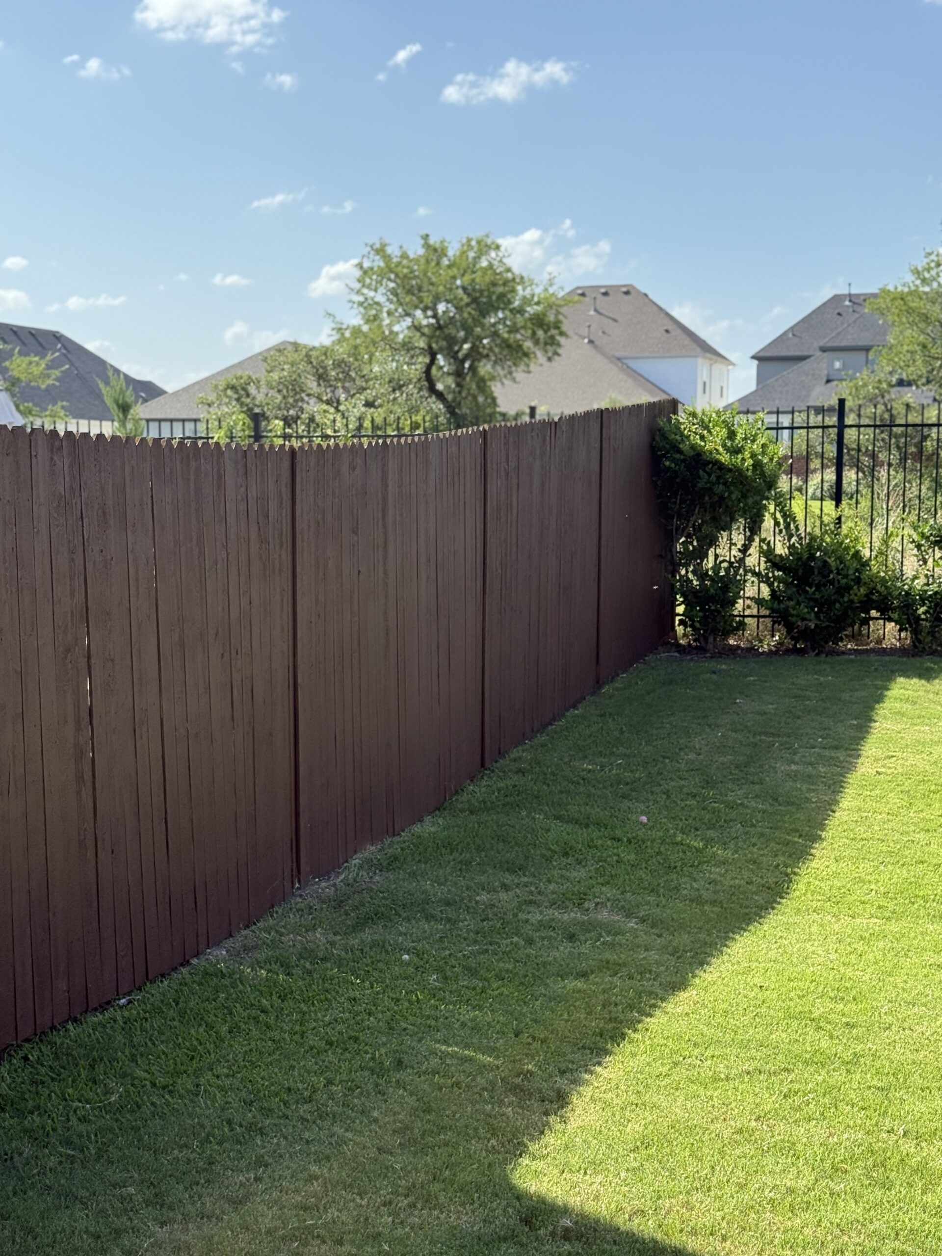 semi solid stained fence