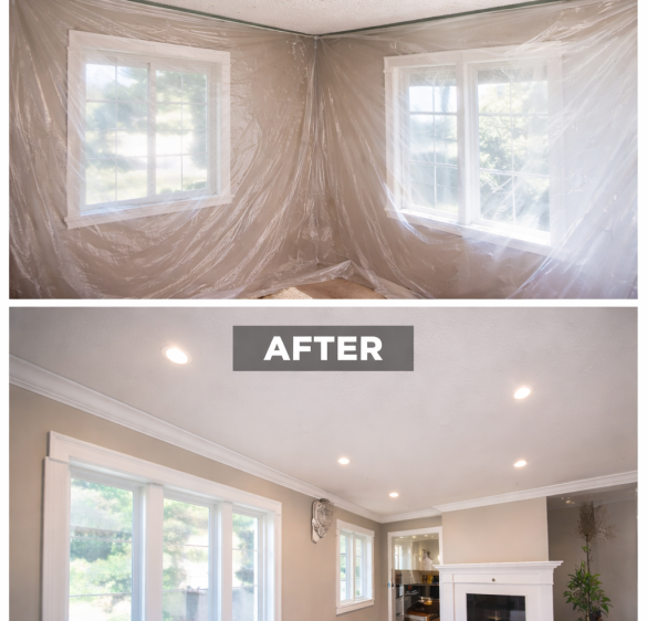 Popcorn Ceiling Removal Before and After