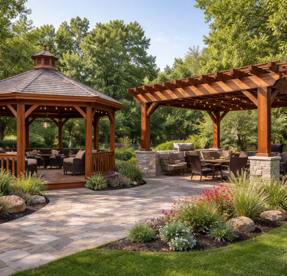pergola and gazeebo staining