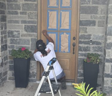 Door Staining job in Parks of Aledo