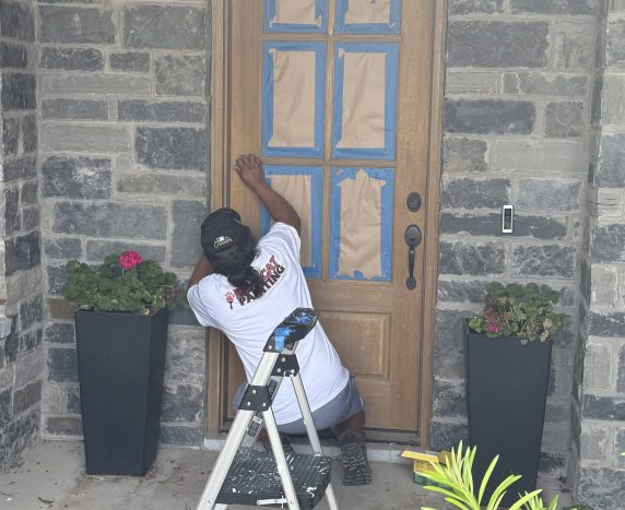Door Staining job in Parks of Aledo